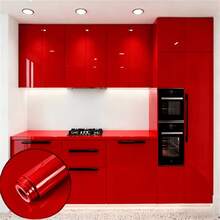 1 Roll Kitchen Oil-Proof, Heat-Resistant, Self-Adhesive Wallpaper, Home Decor For Living Room, Bathroom, Furniture Renovation, Waterproof Countertop & Tile Sticker - Red - View 7