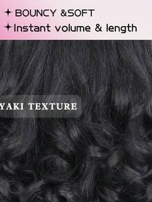14 Inch Curly Ponytail Wig For Women, Black Synthetic Ponytail Hair Extension, Drawstring Ponytail - 黑色 - 查看 8