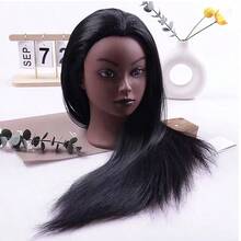 26英寸带头发的假人头，适用于美发造型、美容培训、编发练习，配有支架和造型工具 - 查看 6