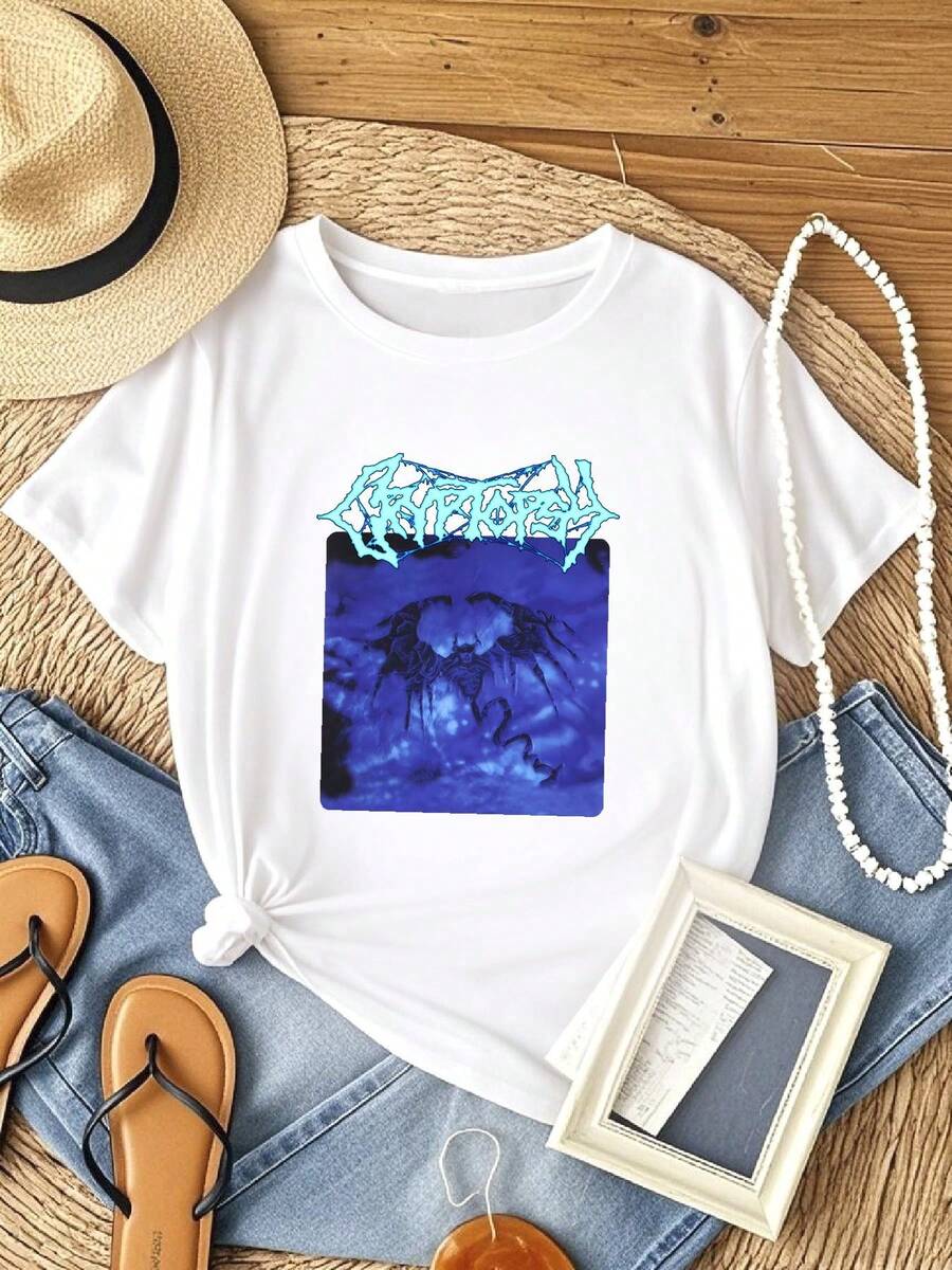 T-shirt femme Imprimé Cryptopsy Whisper Supremacy T-shirt à manches courtes en coton noir S à 2345XL K3119 - Blanc - Voir 1