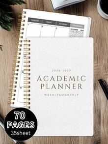 1 cuốn sổ kế hoạch tháng 2026.1-2027.12, khổ A5, tối giản, ghi chú nhanh hàng tuần/hàng ngày với tổng quan tháng, danh sách việc cần làm, ưu tiên, lịch hẹn, ngày lễ, đồ dùng học tập, đồ dùng văn phòng phẩm dành cho phụ nữ, phụ kiện bàn làm việc, quà tặng tri ân giáo viên, quà tặng Ngày của Mẹ. - Màu be - Xem 4