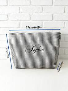 个性化伴娘化妆包，女士大容量网眼化妆包，伴娘礼物，化妆品收纳袋，刺绣字母洗漱包，刺绣化妆包，新娘派对化妆包，伴娘礼物，女士礼物，个性化礼物，婚礼派对，礼物，求婚礼物，休闲都市风 - 彩色 - 查看 9