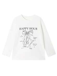 Áo thun dài tay nữ kiểu dáng thường ngày, chất liệu nhẹ, rộng rãi, thích hợp cho mùa xuân/thu. - trắng - Xem 4