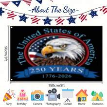 1pc A Premium Flag Commemorating The 250Th Anniversary Of The United States Declaration Of Independence, Made Of Polyester With Two Grommets, Available In Sizes 3X5 Feet And 4X6 Feet, Featuring Stitched Edges For Durability And Aesthetic Appeal - A - 查看 3