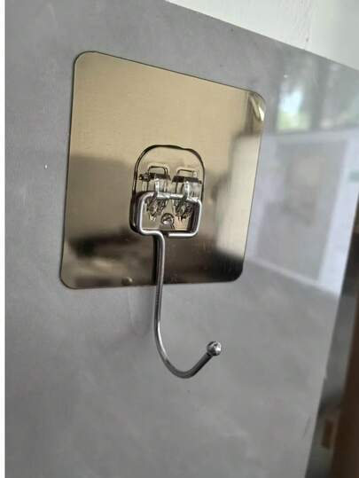 10pcs Large Wall Hooks, Auxiliary Hooks, Wall-Mounted Hangers, Heavy Duty Adhesive Wall Hooks, No Drilling Required For Kitchen And Bathroom Racks, Waterproof And Reusable, Suitable For Bathroom Storage, Multi-Purpose Coat, Hat, Towel, Key Organizer Hooks, Waterproof Hooks For Bathroom, Toilet, Kitchen, Practical Home Hanging Accessories