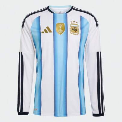 Adidas Áo đấu sân nhà số 26 của đội tuyển Argentina dành cho nam, phiên bản dành cho người hâm mộ World Cup của đội tuyển quốc gia Argentina, tay dài, nhanh khô KA8126
