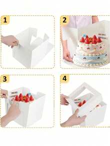 1 Hộp bánh kèm đế bánh (1 hộp và 1 đế), 12"X10"X8" / 12"X10"X8", hộp bánh màu trắng có cửa sổ, thích hợp cho bánh ngọt, bánh quy, bánh pastry, bánh pie, đám cưới, sinh nhật, Halloween. - Nhiều màu - Xem 9