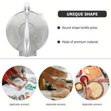 Corn Tortilla Maker, 8inch Aluminum Corn Tortilla Maker, Flour Corn Tortilla Maker,  Flatbread Maker, Pancake Maker, Corn Tortilla Maker, Corn Roll Maker, Flatbread Maker, Corn Tortilla, Pizza, Dumpling, Bread Dough Press Machine (Silver) - 銀色 - 查看 8