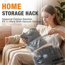 Vacuum Storage Bags With USB Electric Air Pump, 9-15 Pack Thickened Airtight Compression Bags, Waterproof Anti-Mold Reusable Space Saver For Clothes Bedding Comforters Wardrobe Travel Seasonal Organizer - View 7