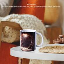 Taza de café de cerámica con patrón de estantería 3D, taza de té resistente al calor con asa redondeada, multifuncional para el hogar, dormitorio y oficina - Menos de 0,5 l - Ver 4