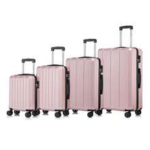 YONSLY Suitcase 16/20/24/28 Inch With 4 Wheels, 360° Combination Lock, Mesh Compartment, Soft Rubber Handle, Lightweight, Shockproof Trolley Suitcase, Carry-On Hard Shell Suitcase - Rose Gold - View 10