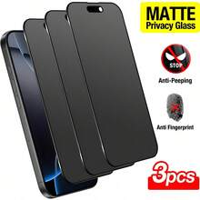 BOLLYMORE 3pcs Matte Privacy Tempered Glass Screen Protector, Compatible With IPhone 17 Pro Max/17/14/13/12/11/XR/X/XS, 9H Anti-Peeping Matte Tempered Glass, 2.5D Anti-Fingerprint Matte Privacy Glass, Anti-Scratch, Matte Privacy Glass Screen Protector, Suitable For Phone Cases - 3pcs Matte Privacy - View 14