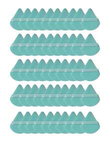50/1pc Triangle Velvet Puff, Reusable Face Powder Puff, Soft Foundation Powder Puff For Face And Eye Makeup, Suitable For All Skin Types, Makeup, Decor, Vanity, Travel, Bedroom, Makeup Accessories, Powder Puff, Makeup Sponge, Cheap, Christmas Gift - Baby Blue - View 2
