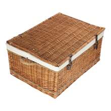 Red Hamper 72cm Double Steamed Rope Handled Wicker Trunk - White - View 3