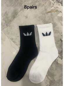 40/30/24 Pairs Unisex Comfortable Athletic Socks, Men's Long Socks, Suitable For Sports And Training, Women's Long Socks, Casual And Business Wear, Antibacterial, Soft, Black And White Color Matching, Odor-Resistant, Moisture-Wicking, Lightweight And Comfortable, Suitable For Autumn And Winter, 20/10/8/6/4/2 Pairs, Autumn - Multicolor - View 4