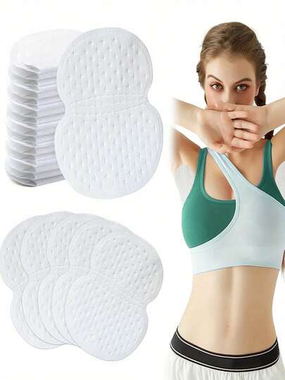 100pcs Unisex Underarm Sweat Pads, Invisible Shirt Collar Protectors, One-Time Use Sweat Absorbing Pads, Highly Breathable, Lightweight, Comfortable, Odorless, Convenient For Travel, Sports, Outdoor Activities In Summer