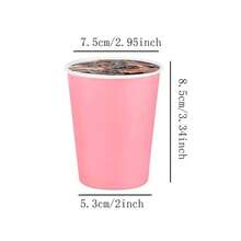 100pcs 9oz/270ml Pink Disposable Paper Cups, Suitable For Birthday Party, Family Gathering, Picnic, Party Decoration - Pink - View 8