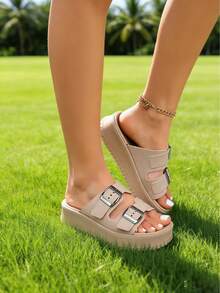 FZY New Women's Home Slippers, Casual Sandals, Quiet Thick-Soled Slippers, Non-Slip Design, Comfortable Materials, Ergonomic Design, High-Quality Winter Home Slippers For Women, Suitable For Various Occasions And People, Solid Color Design, Stylish And Simple, An Indoor Essential, A Popular Bestseller.Must-Have Outfits For Valentine's Day,Essential Easter Outfits - 卡其色 - 查看 1