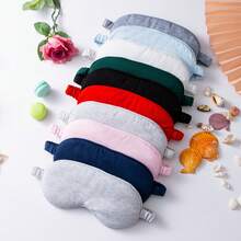 Double-Sided Cotton-Like Blackout Sleep Eye Mask, Breathable Travel Outdoor 100% Cotton Eye Shade, Comfortable & Skin-Friendly Solid Color - Multicolor - View 2