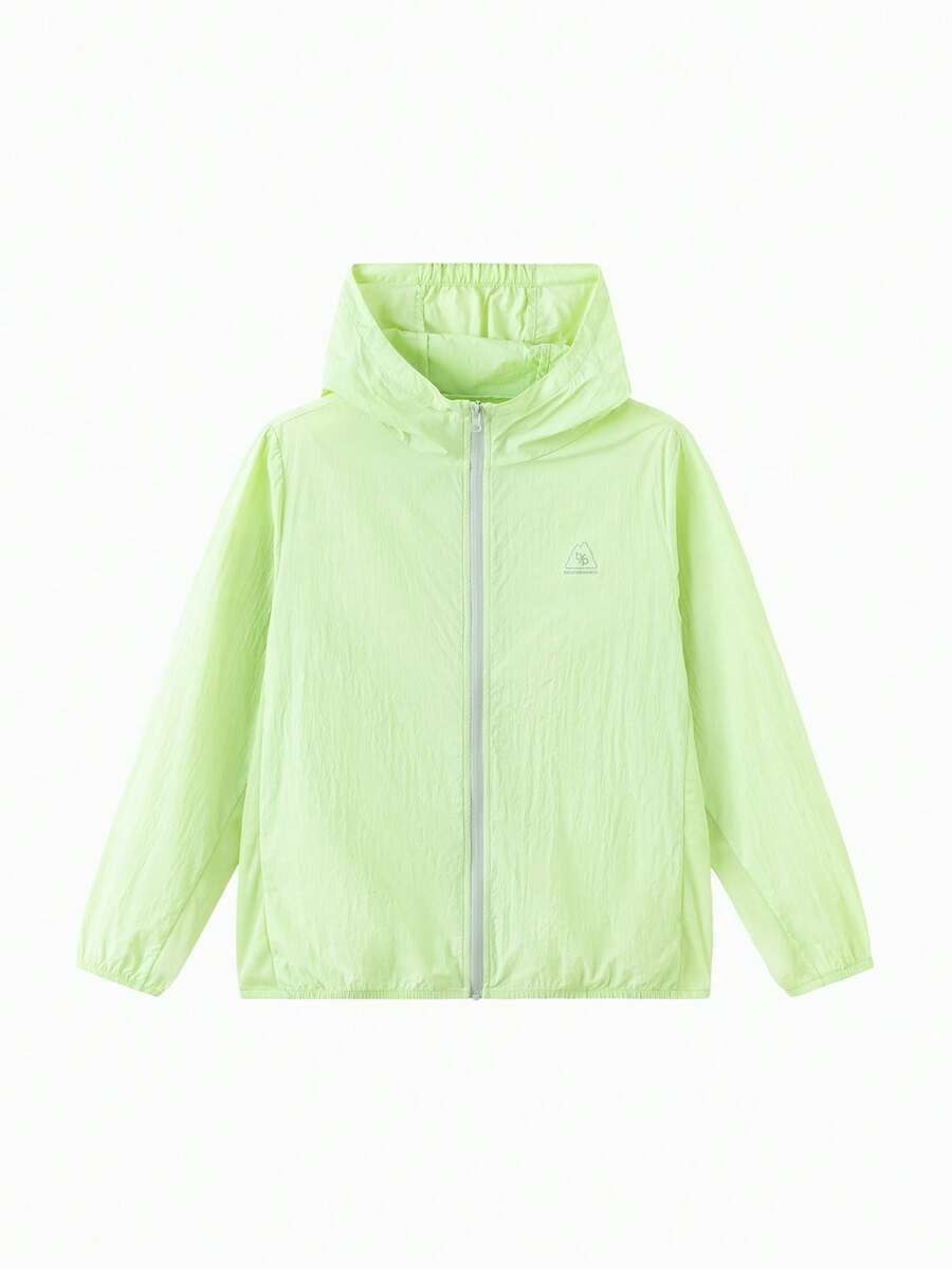 Balabala Áo khoác mùa hè nhẹ, chống tia UV cho bé gái và bé trai, thoáng mát, có mũ trùm đầu, dễ gấp gọn. - hồng xanh - Xem 1