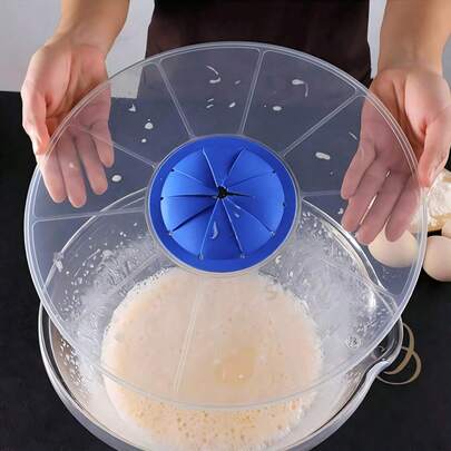 1pc Round Plastic Blender Splash Guard - Splash Cover With Measurement Scale, Oil-Resistant Lid, Easy To Clean Cooking Kitchen Accessory | Transparent Design | Easy To Clean Material
