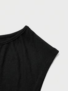 QUNGIGU Áo croptop nữ gợi cảm cổ lệch, viền ren đen, kiểu dáng thanh lịch hở vai, thích hợp cho đi chơi, hẹn hò, dự tiệc. - màu đen - Xem 9