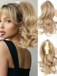 Tóc giả đuôi ngựa ngắn xoăn kiểu châu Âu và Mỹ, kiểu thác nước, kẹp càng cua, bán sỉ tóc đuôi ngựa bồng bềnh, phụ kiện tóc mùa hè, kẹp tóc đi biển, kẹp tóc du lịch, nghỉ lễ. - Nhiều màu - Xem 6