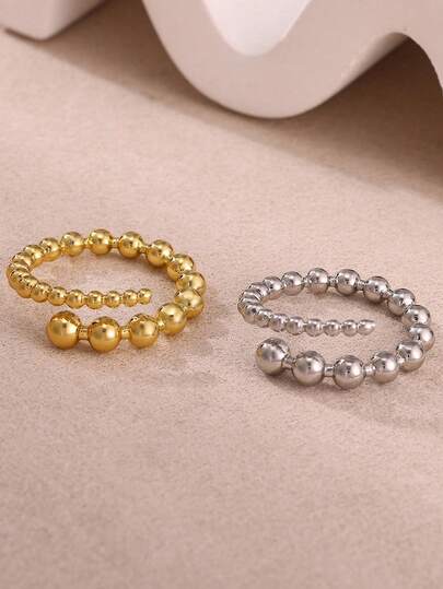 Anillos ajustables con cuentas de serpiente modernas para mujeres y parejas, nuevos en 2026 en color dorado resistente a la decoloración, accesorios de joyería para fiestas, vacaciones, bodas, regalos para mamá, mejor amiga, hija