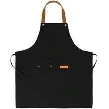 3 Pack Chef Apron Waterproof Adjustable With 2 Pockets For Men Women Apron For Cooking Baking Restaurant - Blackx1 - 查看 6