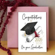 1pc Congratulations Graduation Card With Cap & Scroll 2026 On Your Gradution - One Size Fits All - View 7