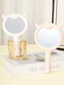 1pc Cute Sheep Handheld Makeup Mirror, Large Size Versatile Cartoon Portable Compact Mirror - Multicolor - View 8