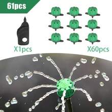 Gotero ajustable tipo gancho con tapa verde de 8 orificios, boquilla de riego por goteo ajustable de 1/4 pulgada para sistema de rociadores, adecuado para mangueras de 4/7 mm, con abridor de orificios, para sistemas de riego de jardines y plantaciones agrícolas - Goteros de riego automático - Ver 4