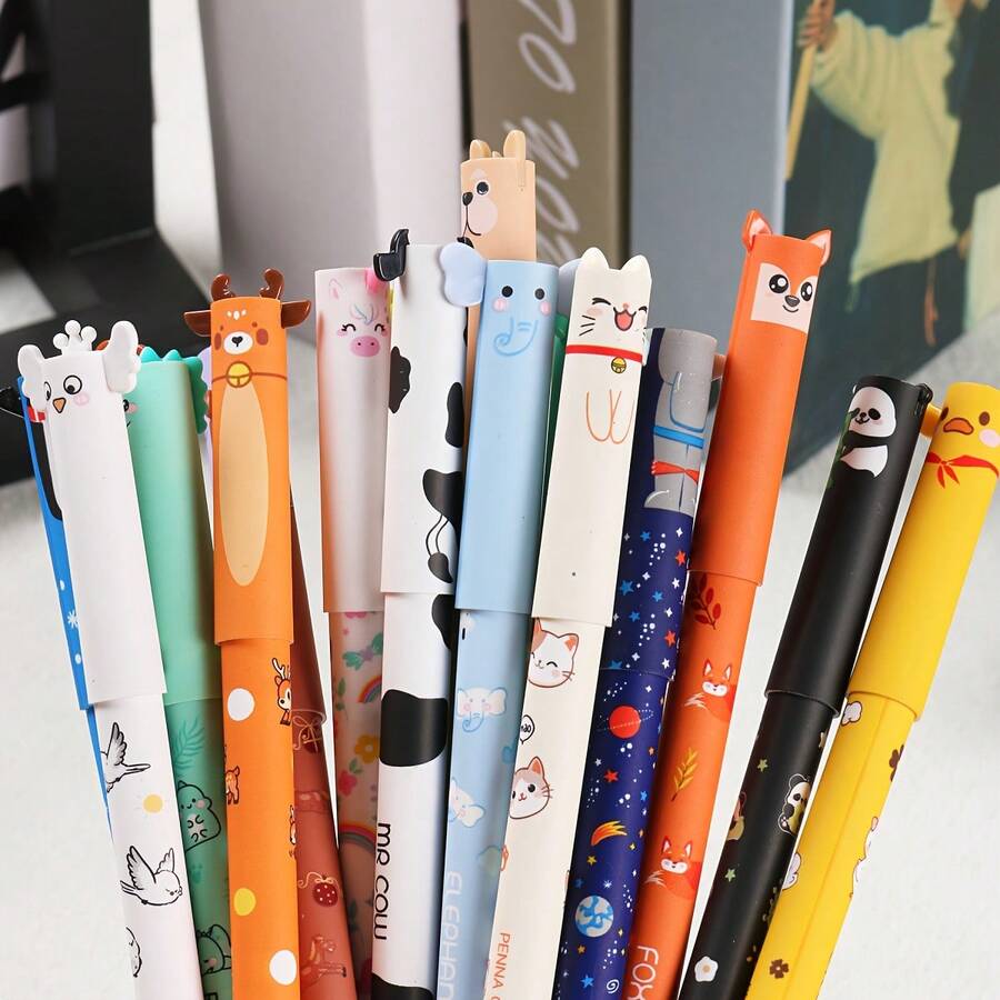 5pcs Erasable Pen Set, Colorful Refills, Animal Appearance, Suitable For Office, School, Back To School Gifts, Easter - Sets - View 1
