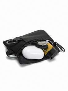 极简露营、徒步、钓鱼零钱包拉链卡包钥匙耳机小钱包男士迷你钱包零钱包旅行必备夏季黑色包包节日毕业教师节礼物生日礼物母亲节礼物 - 黑色 - 查看 2