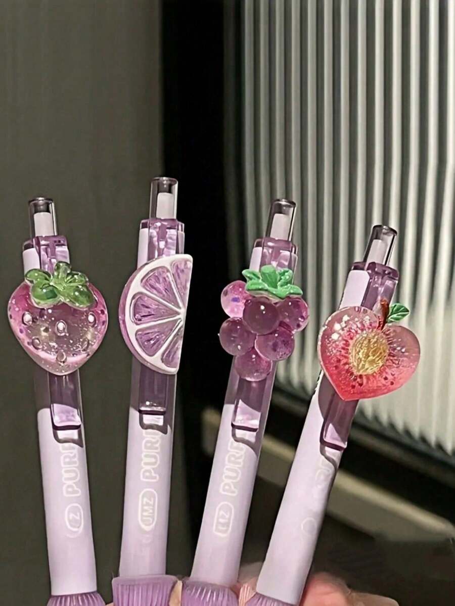 1支隨機葡萄香味掛繩圓珠筆,可愛優雅 0.5mm 黑墨水,適合書寫與學習,開學季適用 - 多色 - 查看 1