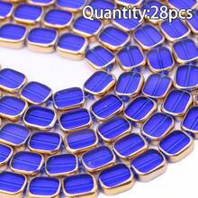 1颗时尚长方形心形和钻石形玻璃刻面水晶珠，金边米珠，DIY串珠手链、项链、耳环饰品配件 - DIY - 查看 10