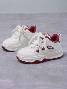 1 Pasang Sepatu Sneaker Olahraga Anak-Anak Sol Lembut Anti Selip Modis Kasual dengan Perekat Velcro, Cocok untuk Musim Semi & Gugur - Merah - View 15
