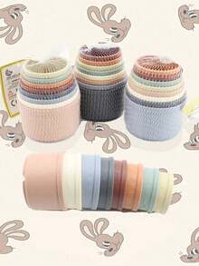 Pet Stacking Cups Toy, Rabbit Boredom Relief Puzzle Training Supplies, Hamster Small Animal Interactive Nesting Stacking Cups - View 5