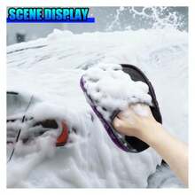 2PCS Purple Soft Plush Non-Scratch Car Wash Mitt High-Density Washing Gloves For Universal Vehicle Exterior Interior Detailing Supplies Cars Trucks SUVs - Purple - 查看 3