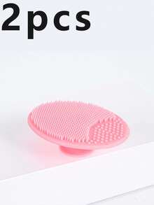 5/2pcs New Oval Silicone Facial Cleansing Brush With Suction Cup - Solid Color - View 18