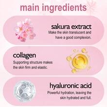 Xioimy 30毫升樱花+胶原蛋白+玻尿酸密集保湿精华，深层滋养，令肌肤更柔滑、更水润，淡化皱纹，焕活肌肤，保湿及面部护理 - 數量 - 查看 8