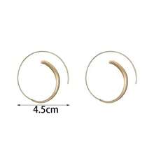 JOJELOO Metal Twisted Circle Earrings, Minimalist Double-Layer Geometric Earrings For Women - Gold - View 2