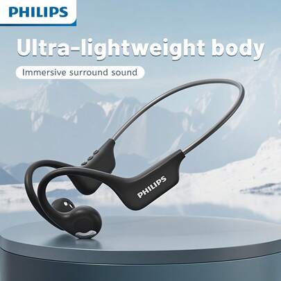  New Philips Open Ear Sport Headphones, BT5.4 Wireless Bone Conduction EarphonesUp To 8 Hours Battery For Running, Workouts, Swimming TAA1708