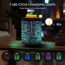 1/2pcs Glass Melted Wax Lamp With 7 Colors LED Color Changing Lamp Candle Lamp Aromatherapy Lamp, Suitable For A Variety Of Room Decorations, Holiday Gifts For Thanksgiving, Halloween, Christmas And Other Holidays, Bulb Not Included - 1PC - View 4