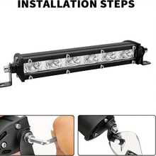 Đèn LED thanh siêu mỏng một hàng 7 inch dành cho xe địa hình, điện áp 12V-24V, đèn làm việc cho xe tải, xe ATV, ô tô. - thanh đèn LED mỏng một hàng 7 inch - Xem 7