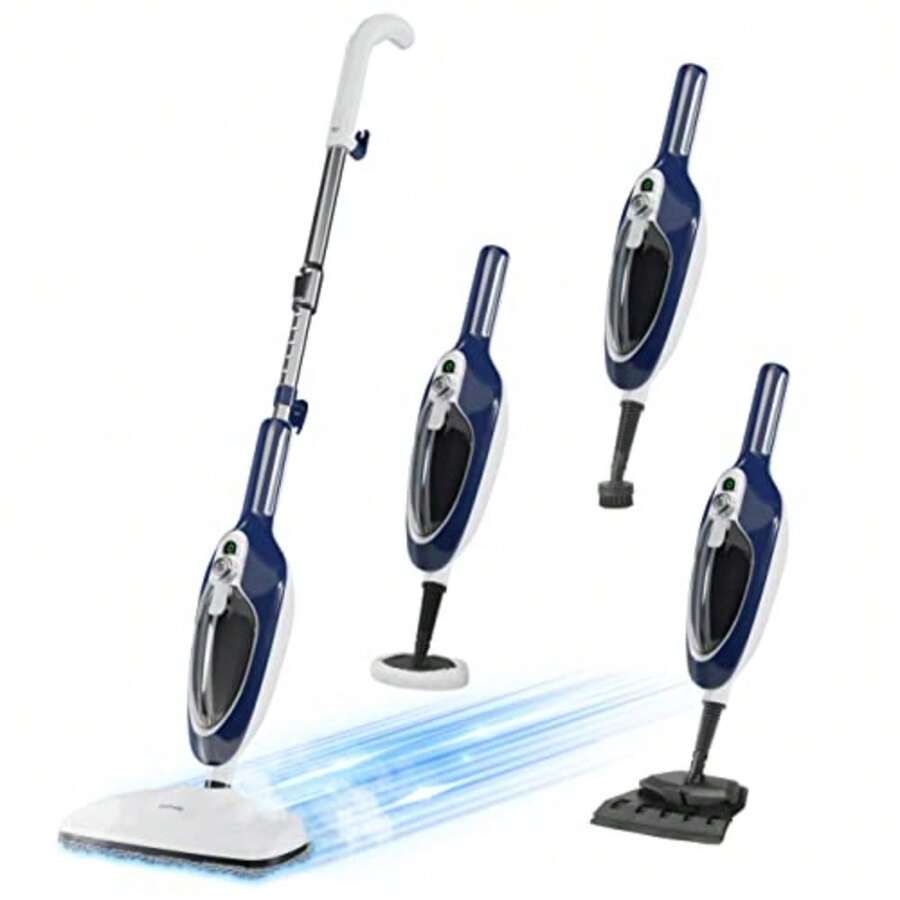 Steam Mop - 10-in-1 Floor Steamer Detachable MultiPurpose Handheld Steam Cleaner for Hardwood/Tile/Laminate All Floors Carpet Cleaning with 11 Accessories for Whole Home Use Blue . - Ver 1