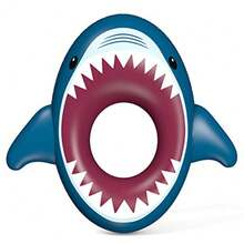 Inflatable Shark Pool Float Shark Floaties Water Fun Summer Beach Swimming Pool Tube Inflatables Ride on Pool Party Raft Lounge Toys for and Adults - Azul Granate Blanco - Ver 1