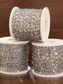 100厘米 18K镀金不锈钢唇链 散装扁平椭圆形缆绳链，适用于DIY珠宝制作，可搭配手工腰链、手链、项链等配件 - 嘴唇鏈 - 查看 4