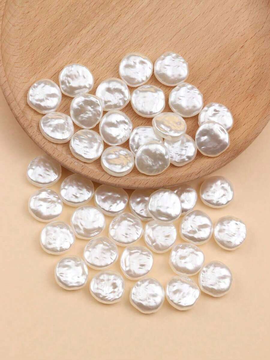 35颗/套 巴洛克风格不对称仿珍珠珠子 DIY手机壳及手链、耳环等首饰制作材料 - 白色 - 查看 1