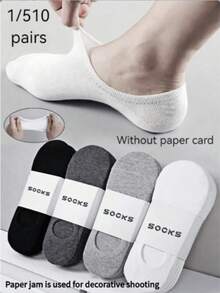 5/10 Pairs Men's Invisible Socks, Summer Seamless Short Casual Thin Boat Socks - Multicolor - View 11